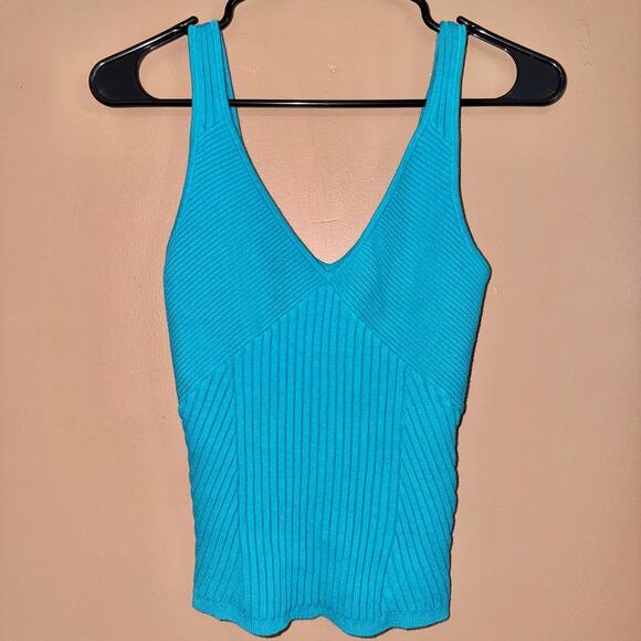 INC International Concepts Women's Ribbed Tank Top Turquoise Blue - Size Small - Picture 7 of 8